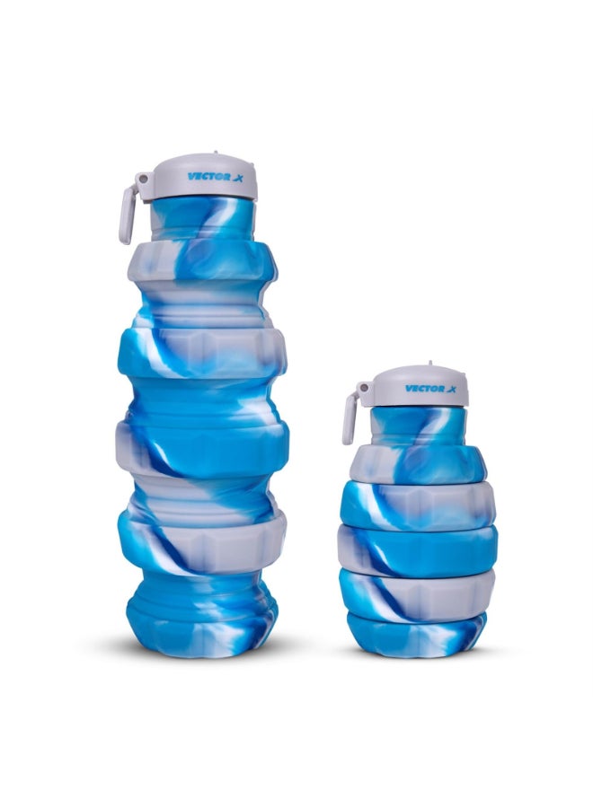 Vector X Flexible Portable Water Bottle with Flip Top Lid - Blue - Image 1